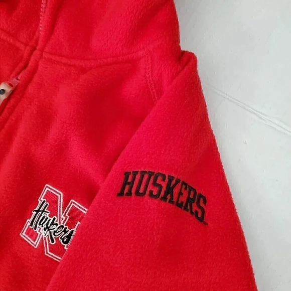 Men's PRO PLAYER Full-Zip Red Fleece Jacket Nebraska Cornhuskers SZ L Large - Picture 6 of 12